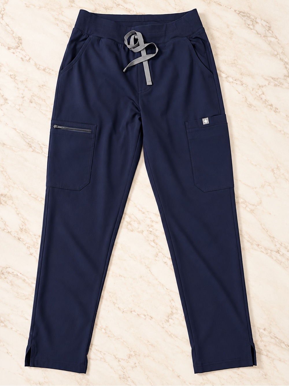 Figs Women's Navy Jogger Scrub Pants with Contrast Drawstring